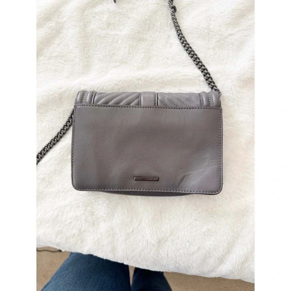 REBECCA MINKOFF Small Grey Love Crossbody purse handbag